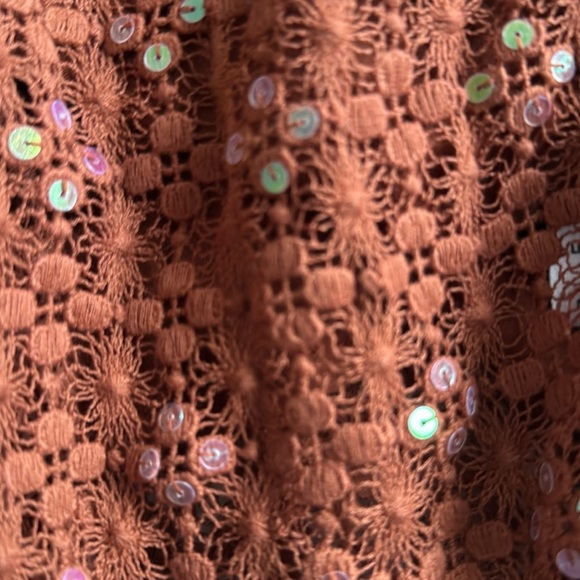 Burnt Orange Sequined Crochet Dress size XS/S by Sundress - Picture 8 of 13